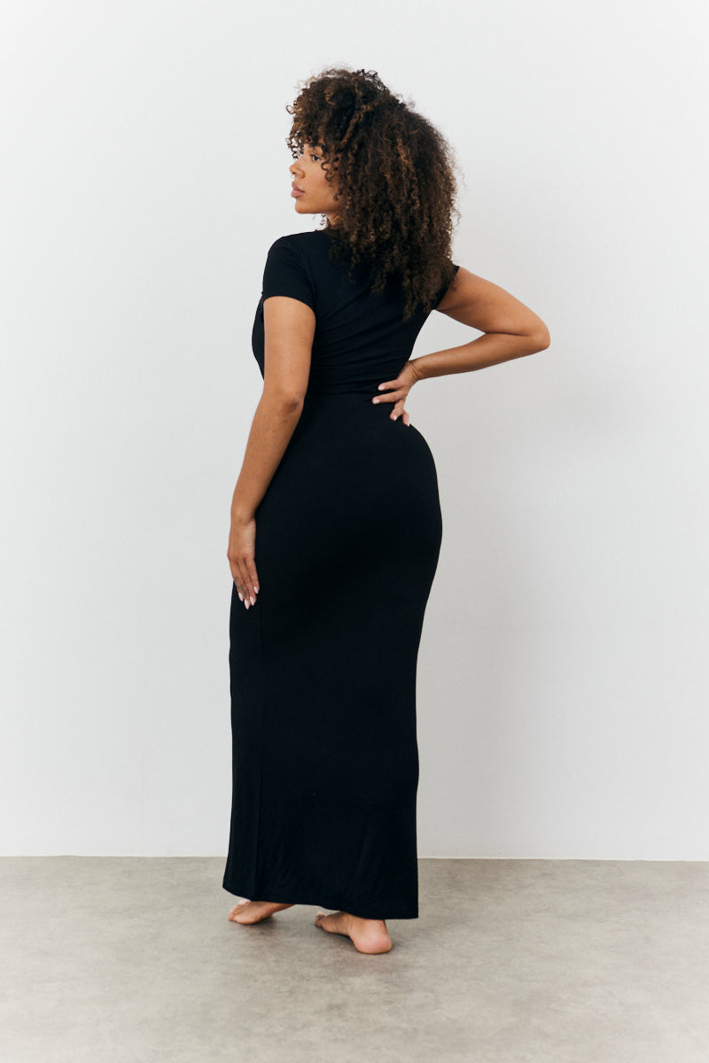 Sculpting Cap Sleeve Maxi Dress