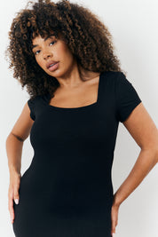 Sculpting Cap Sleeve Maxi Dress