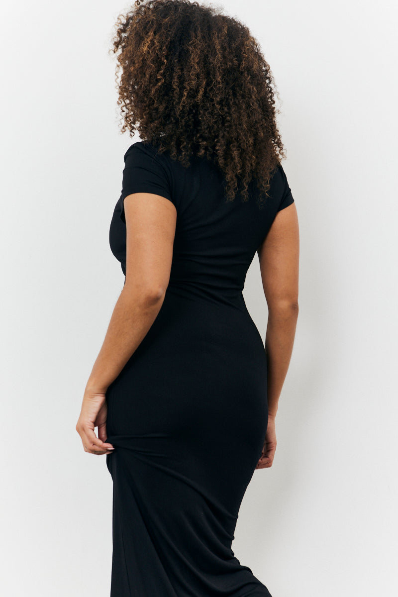 Sculpting Cap Sleeve Maxi Dress