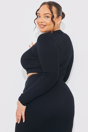 Rib Knit Crew Neck Co-Ord Top