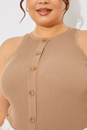 Knitted Rib Racer Neck Bodysuit