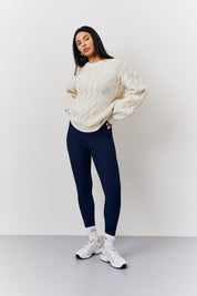 Cable Knit Varsity Sweater