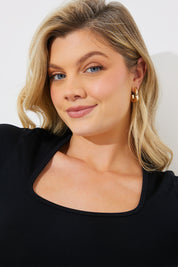 Square Neck Cap Sleeve Shaping Top