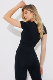 Square Neck Cap Sleeve Shaping Top