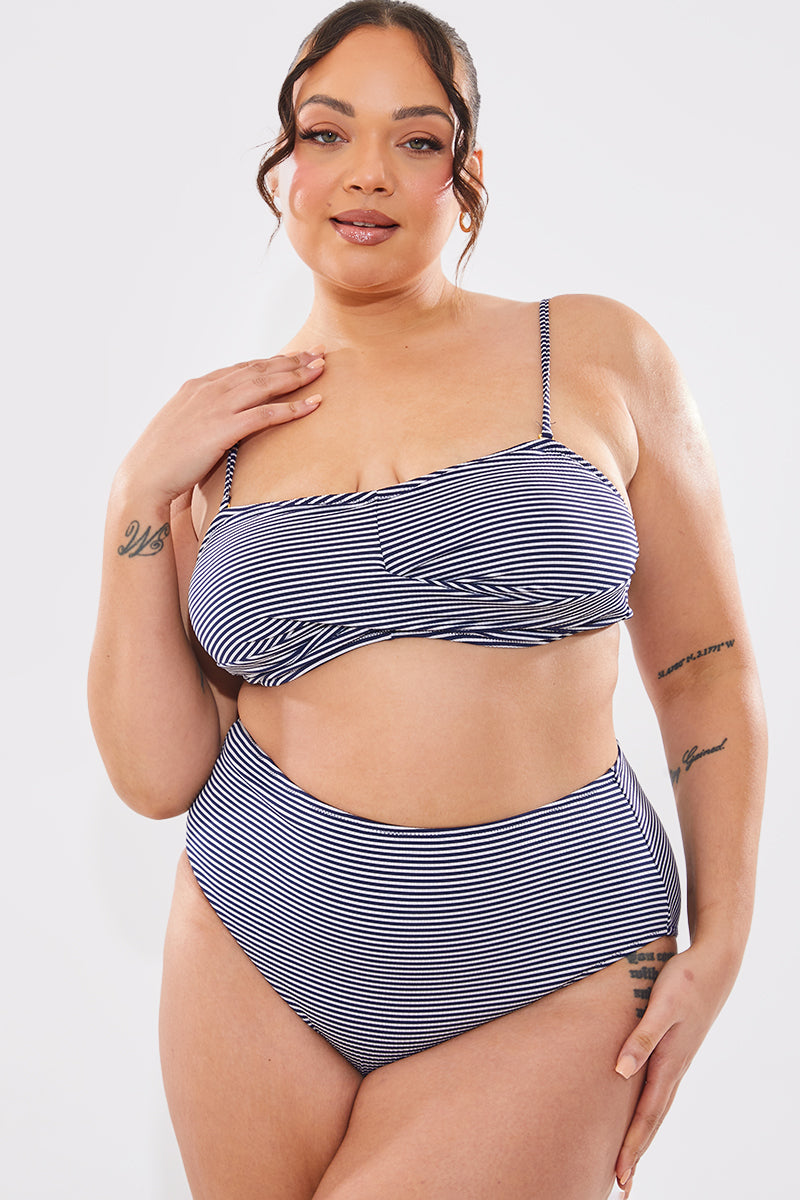 Sculpt And Control Stripe Balconette Bikini Top