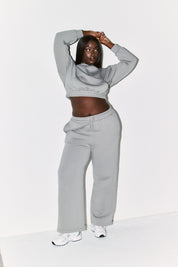 Cropped Drawstring Hooded Sweatshirt