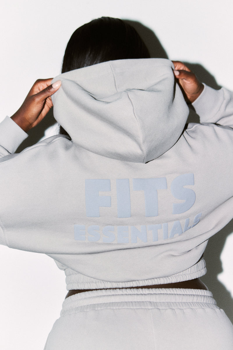 Cropped Drawstring Hooded Sweatshirt