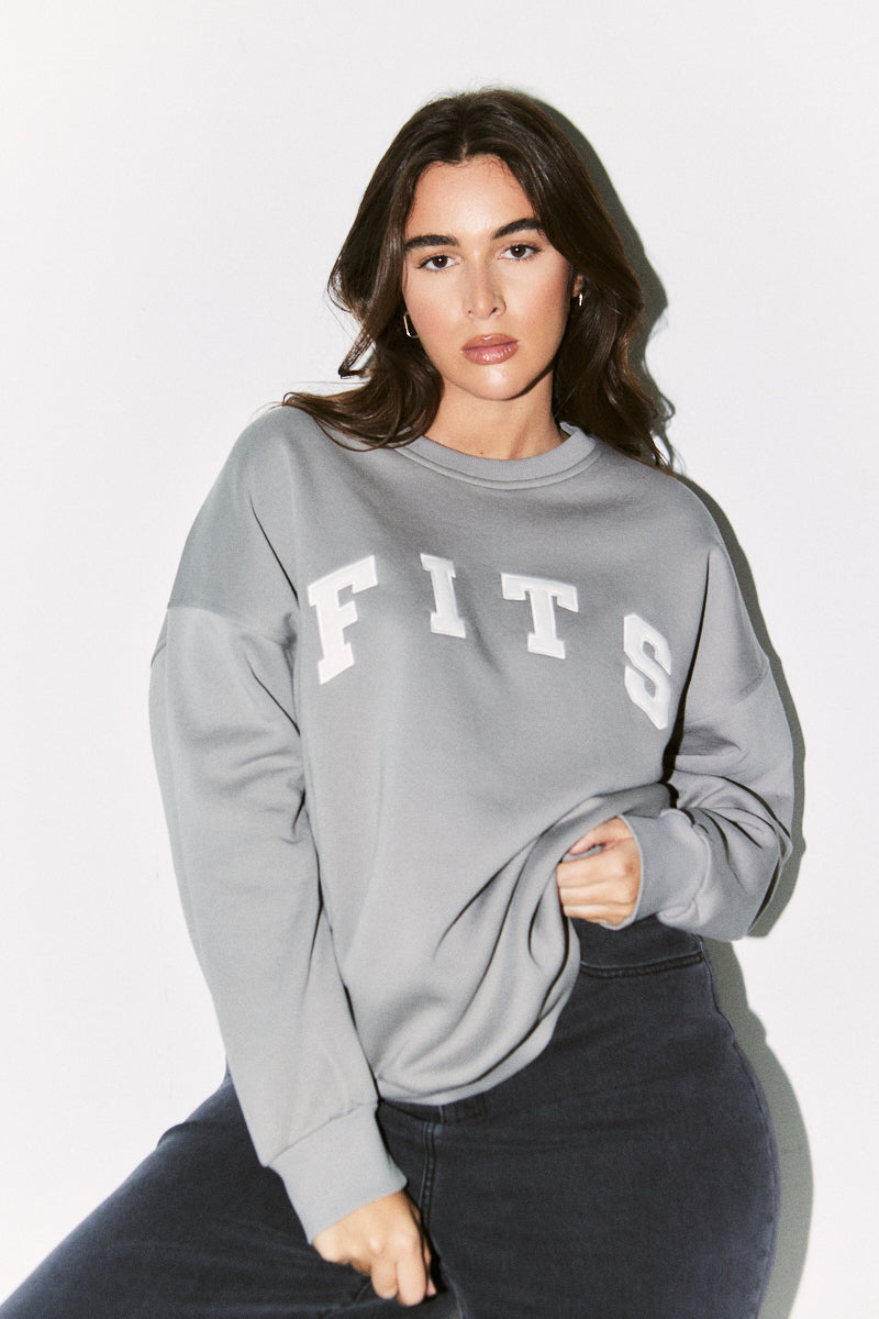 Fits Slogan Knitted Crew Neck Sweatshirt – InTheStyle