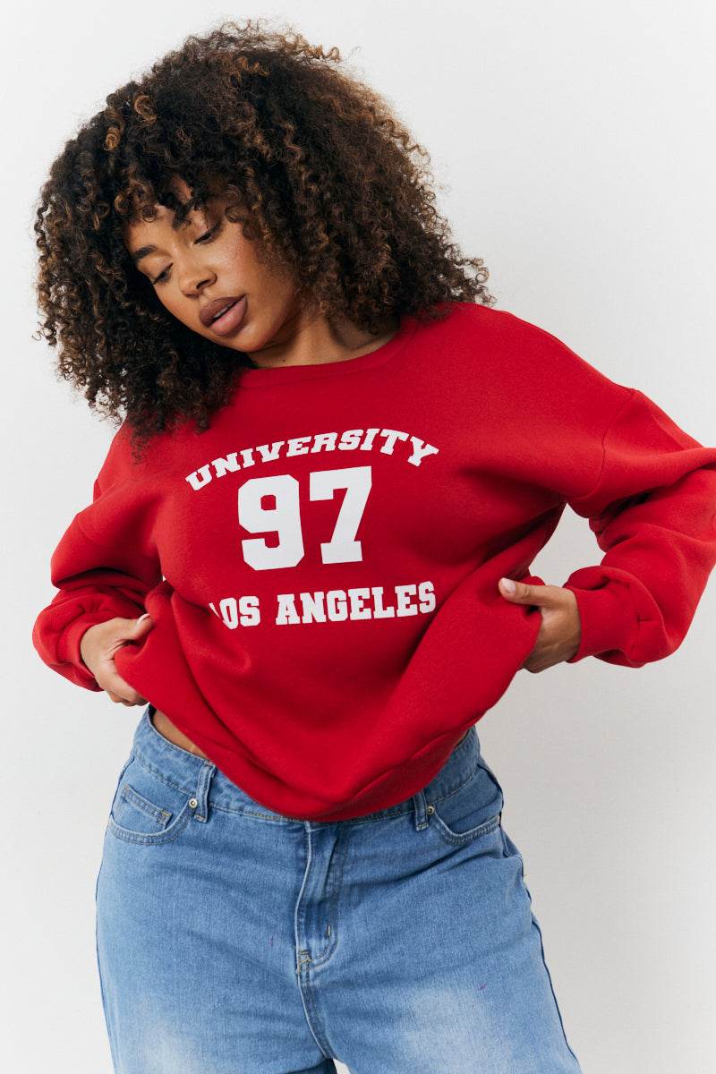97 Printed Varsity Sweatshirt - InTheStyle