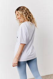 White Pilates Graphic Oversized T-Shirt