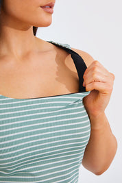 Reversible Stripe Racer Neck Top
