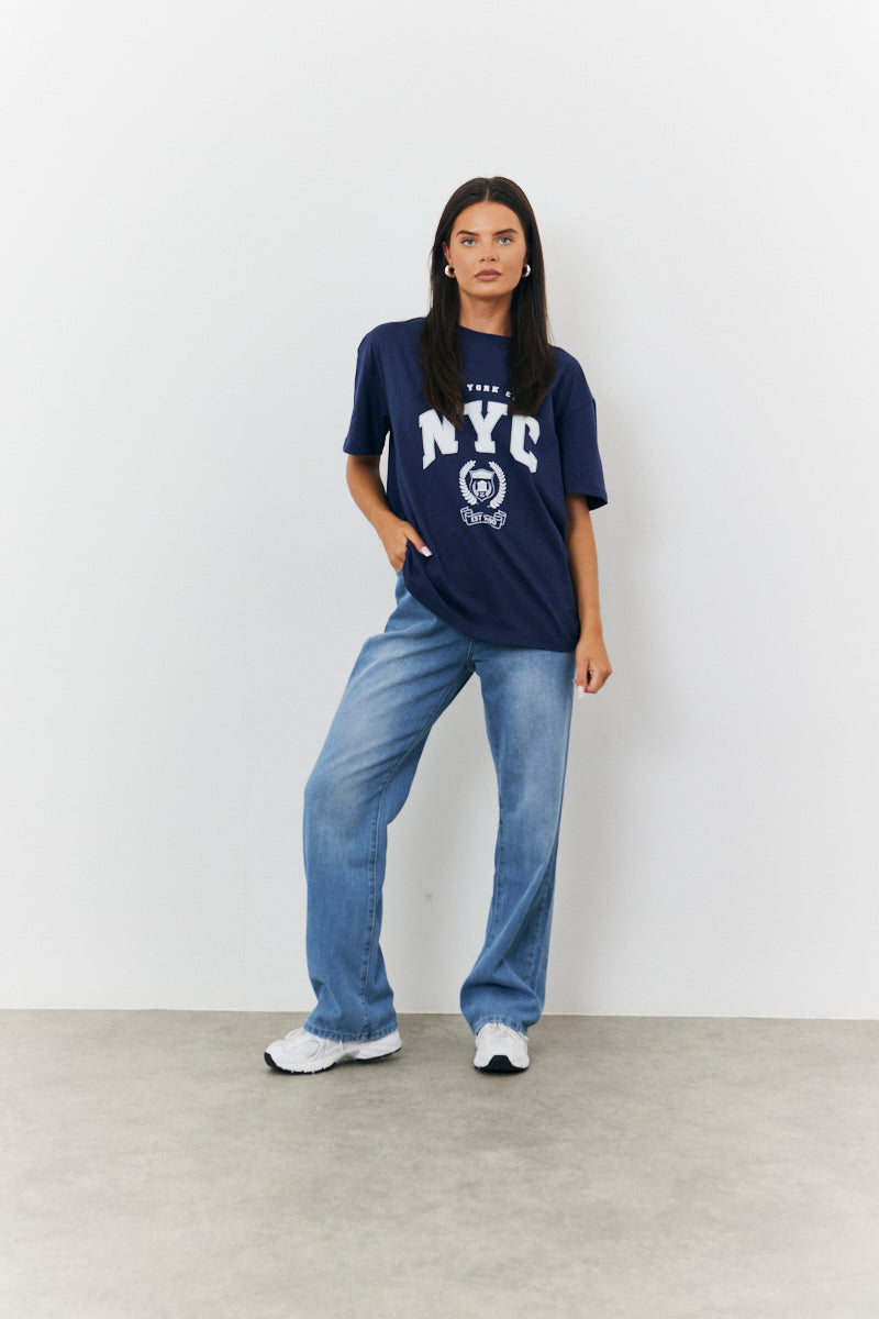 NYC Printed Graphic Varsity T-Shirt