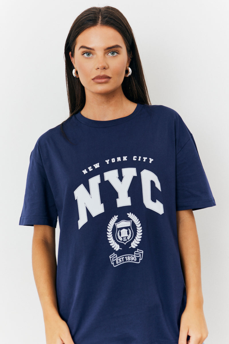 NYC Printed Graphic Varsity T-Shirt