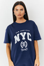 NYC Printed Graphic Varsity T-Shirt