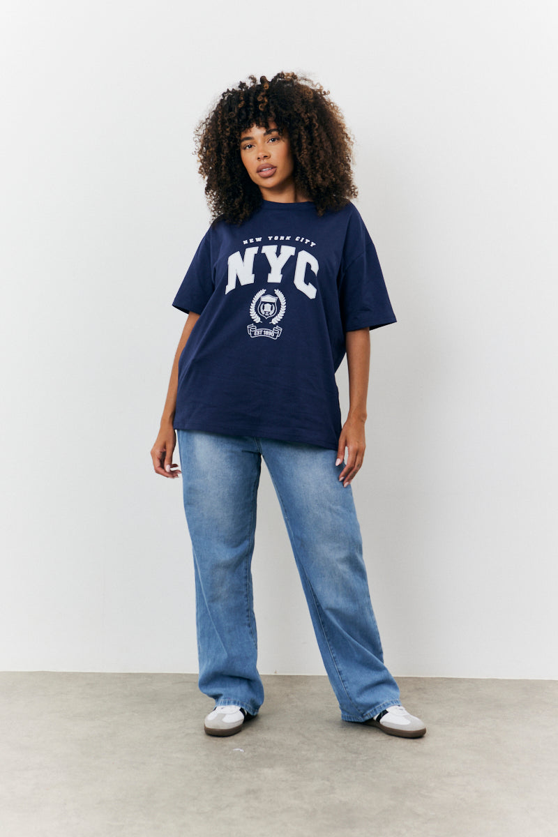 NYC Printed Graphic Varsity T-Shirt