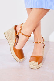 Closed Toe Studded Wedges