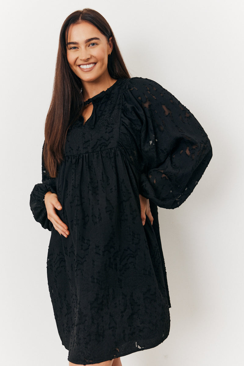 Maternity V Neck Smock Dress