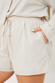 Striped Drawstring Waist Shorts