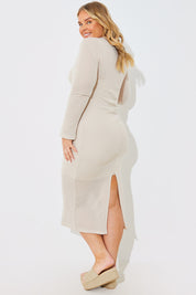 Knitted A-Line Maxi Dress with Cami Under Dress
