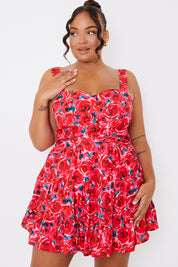 Floral Tiered Mini Dress