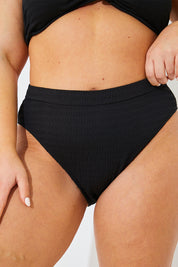 Textured High Waist Bikini Bottoms