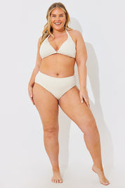 Rib Double Strap Triangle Bikini Top