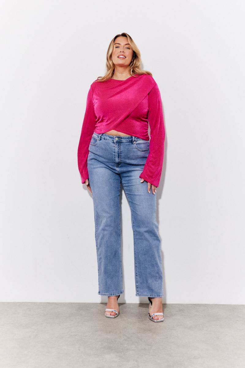 Acetate Slinky Co-Ord Wrap Crop Top - InTheStyle