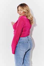 Acetate Slinky Co-Ord Wrap Crop Top - InTheStyle
