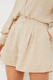 Textured Dobby Detail Shorts