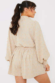 Textured Dobby Detail Shorts