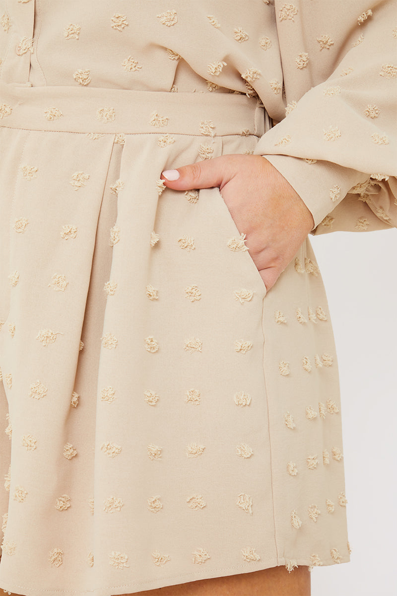 Textured Dobby Detail Shorts