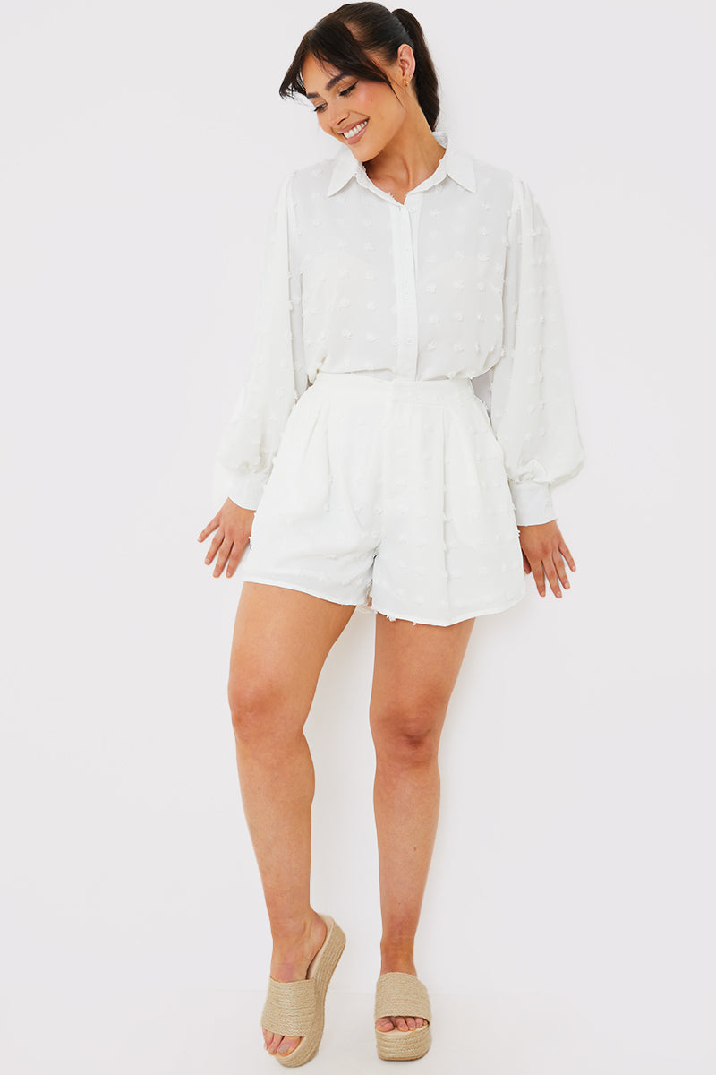 Textured Dobby Detail Shorts