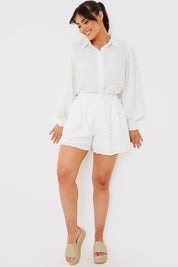 Textured Dobby Detail Shorts