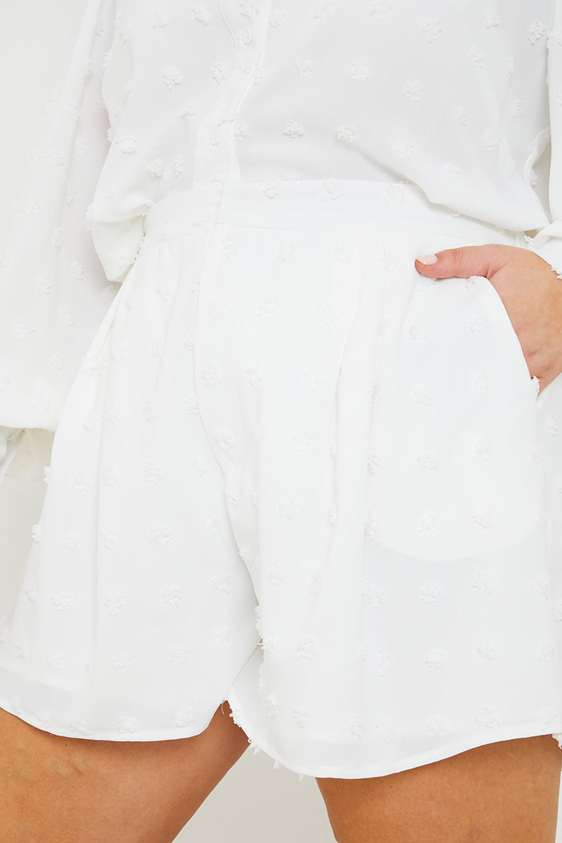 Textured Dobby Detail Shorts