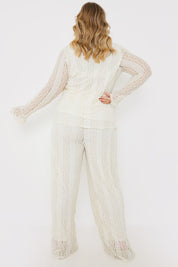 Textured Lace Co Ord Trousers