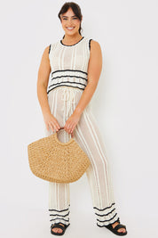 Contrast Binding Crochet Co-Ord Trouser