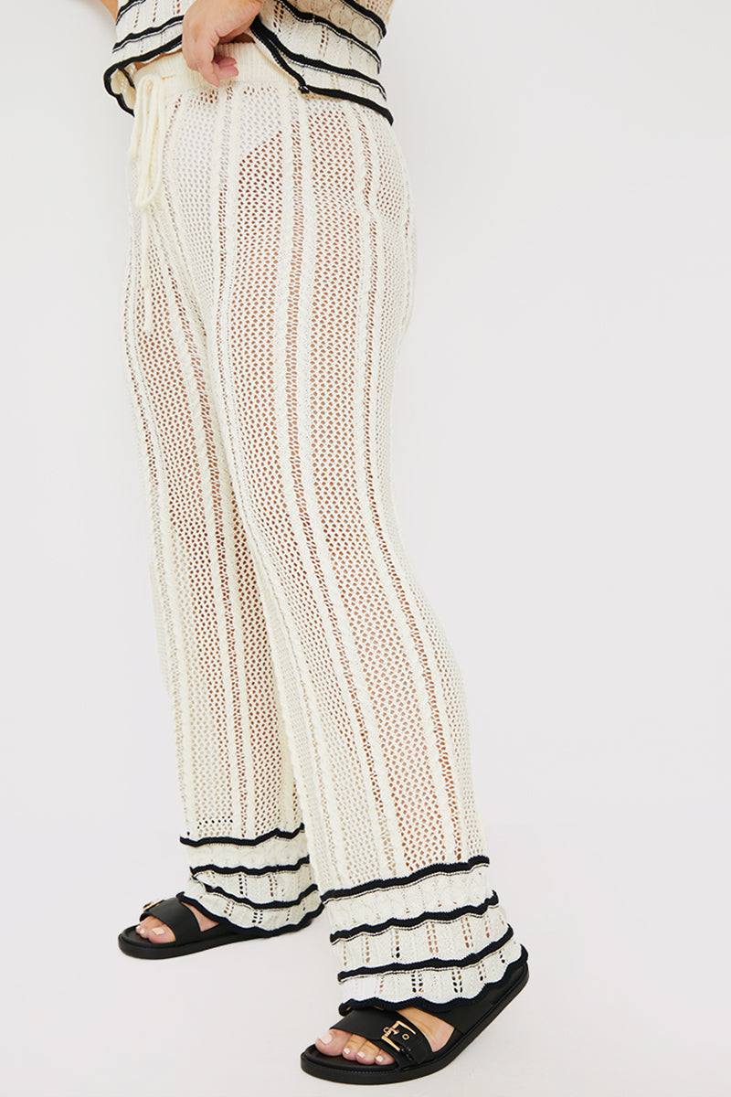 Contrast Binding Crochet Co-Ord Trouser