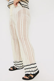 Contrast Binding Crochet Co-Ord Trouser