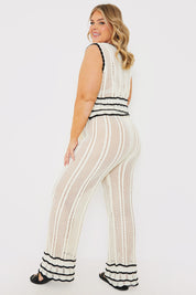 Contrast Binding Crochet Co-Ord Trouser