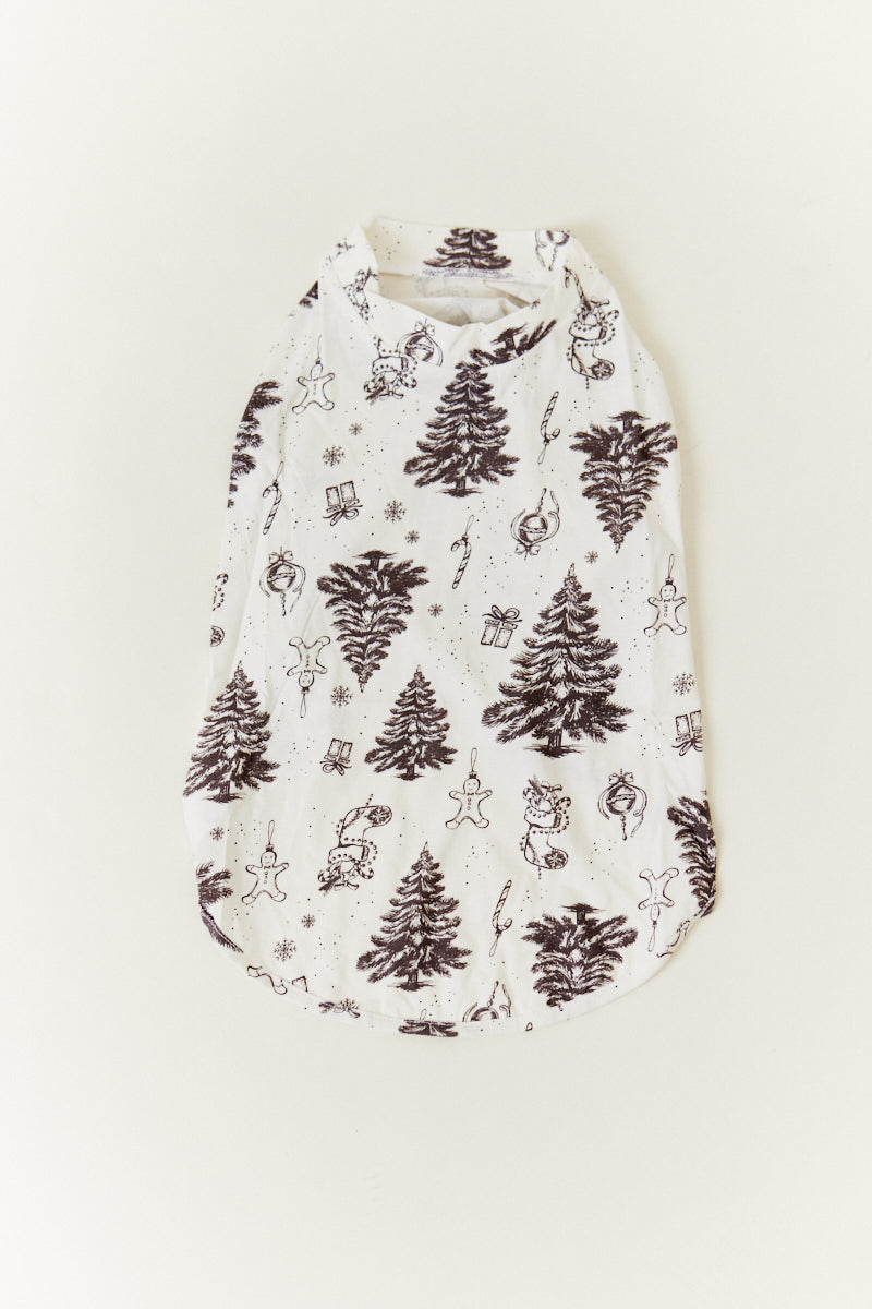 Cream Christmas Tree Matching Dog Coat