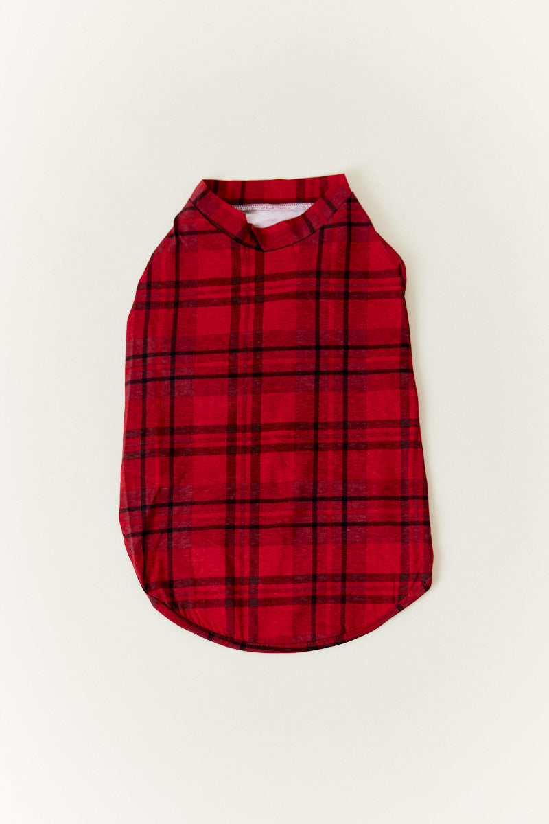 Red Checked Matching Dog Coat