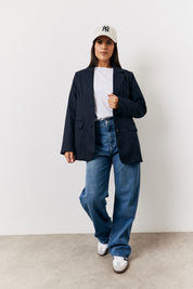 Pinstripe Relaxed Blazer