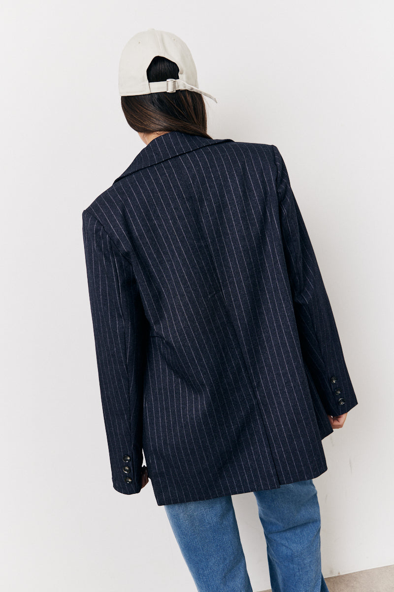 Pinstripe Relaxed Blazer