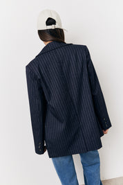 Pinstripe Relaxed Blazer