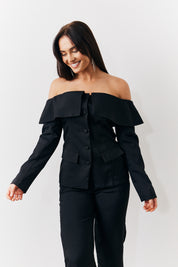 Bardot Button Through Blazer