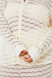 Sheered Chevron Oversized Shirt