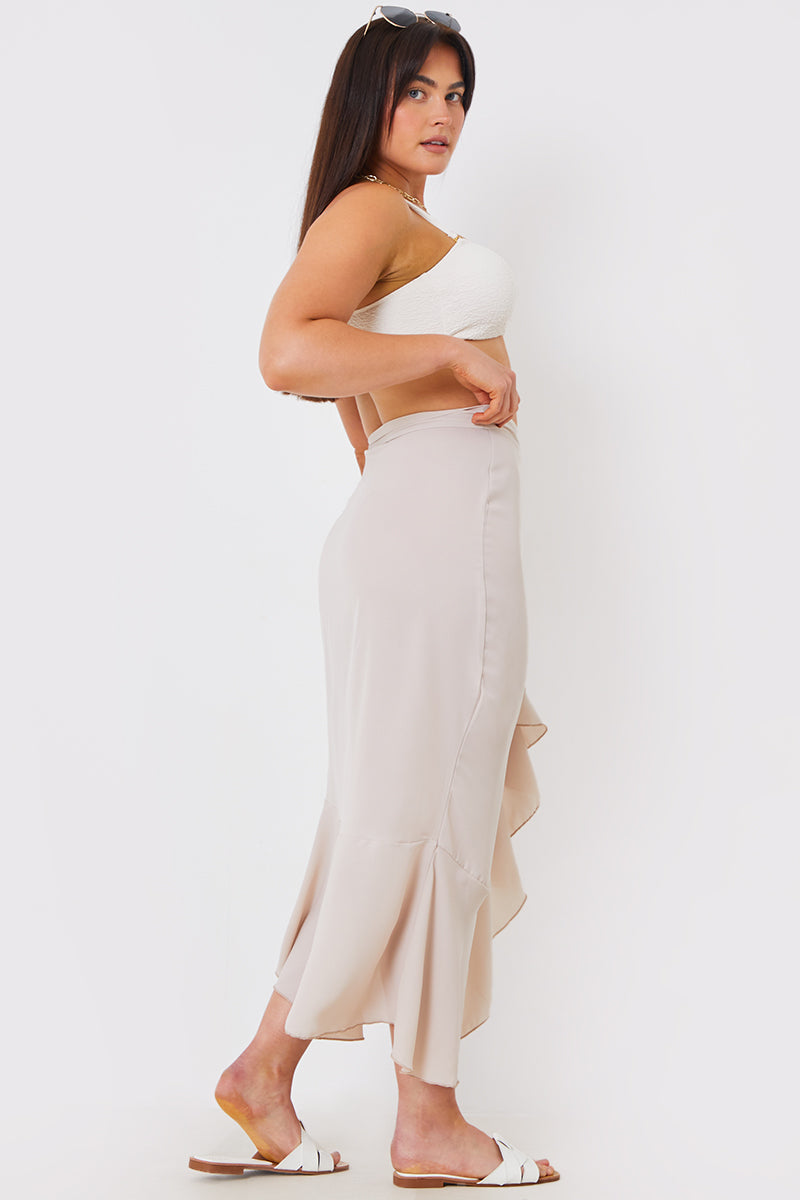 Chiffon Frill Detail Wrap Sarong