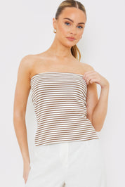 Stripe Jersey Bandeau Top