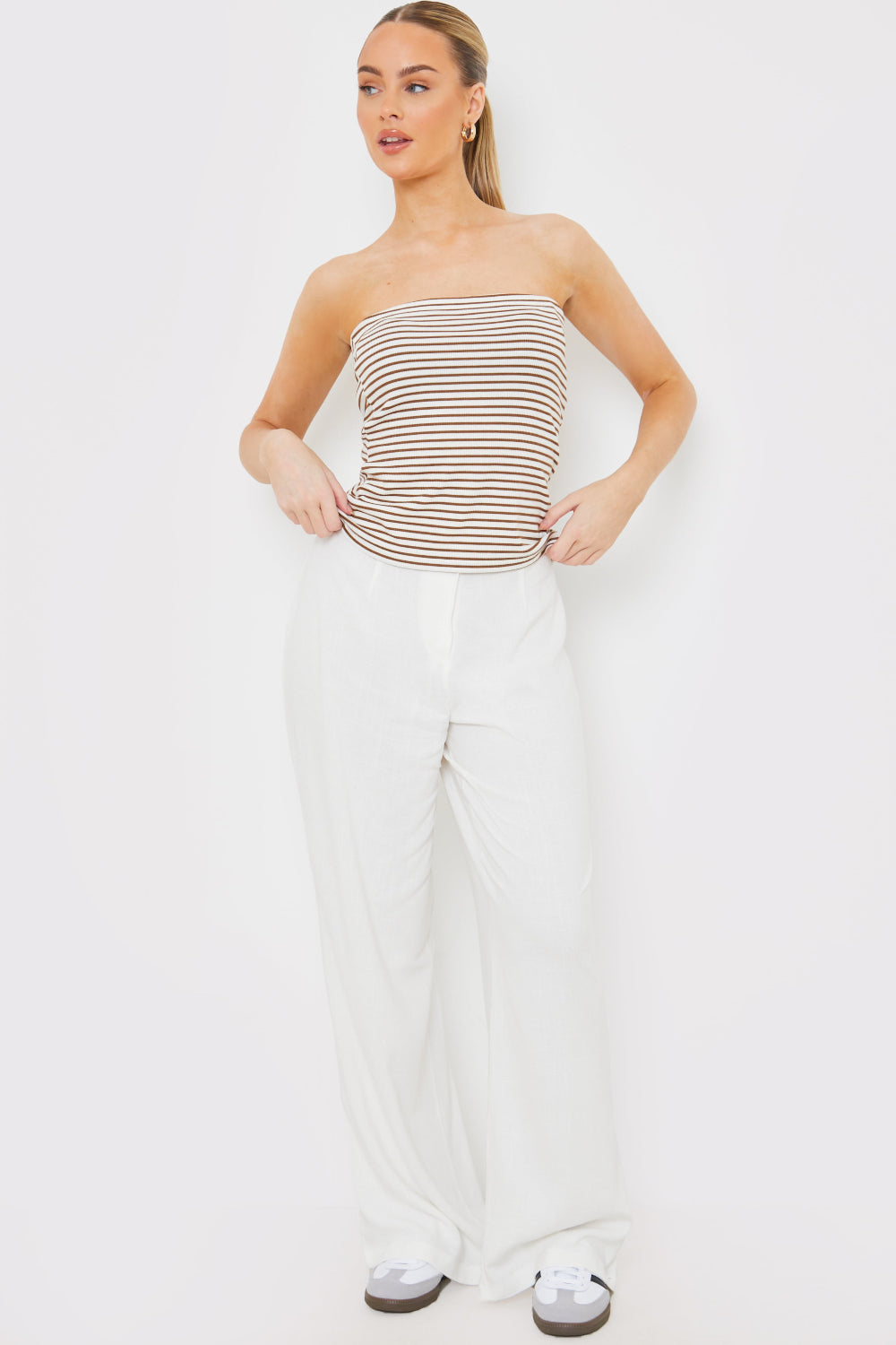 Stripe Jersey Bandeau Top