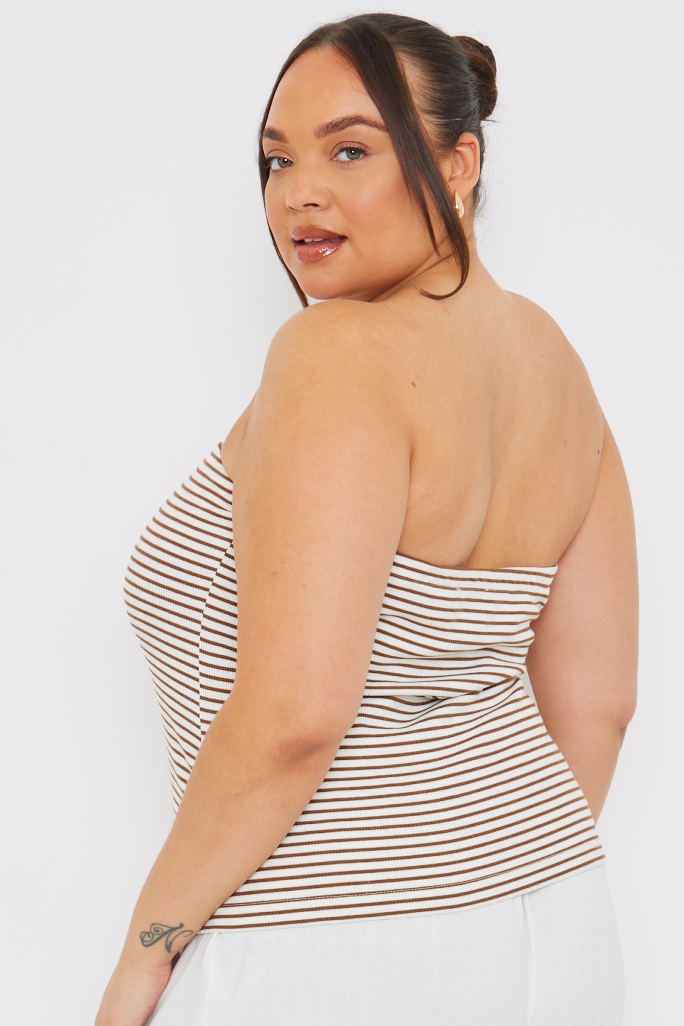 Stripe Jersey Bandeau Top